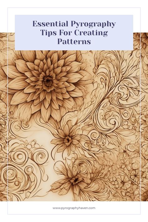 Discover the art of burning intricate designs into wood with these essential pyrography tips. Transform ordinary surfaces into mesmerizing masterpieces that will leave viewers in awe! Wood Burning Designs For Beginners, Pyrography Patterns Printable, Pyrography Techniques, Pyrography Tips, Pyrography Designs, Wood Burning Patterns Stencil, Pyrography Tools, Creating Patterns, Wood Burning Techniques