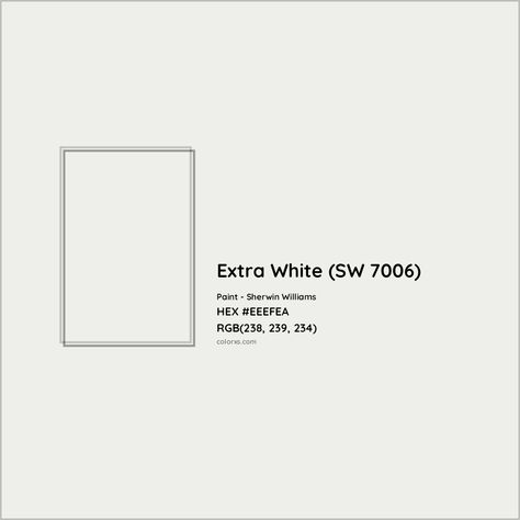 Sherwin Williams Extra White (SW 7006) Paint color codes, similar paints and colors Munsell Color System, Sherwin Williams Extra White, Analogous Color Scheme, Paint Color Codes, Rgb Color Codes, Hexadecimal Color, Choosing Paint Colours, Rgb Color Wheel, Monochromatic Color Palette