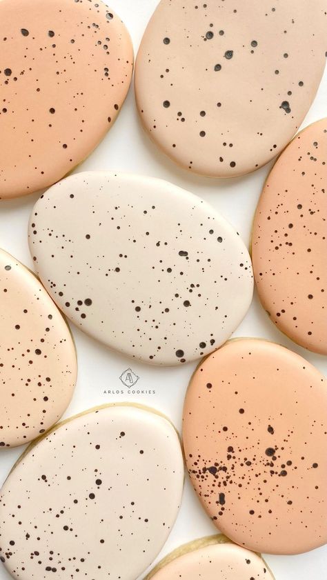 arloscookies on Instagram: There is nothing better than a simple speckled egg cookie! Egg Themed Party, Speckled Egg Cookies, Goose Cookies, Goose Birthday, Egg Shaped Cookies, Egg Cookies, No Egg Cookies, Speckled Eggs, Cookie Tutorials