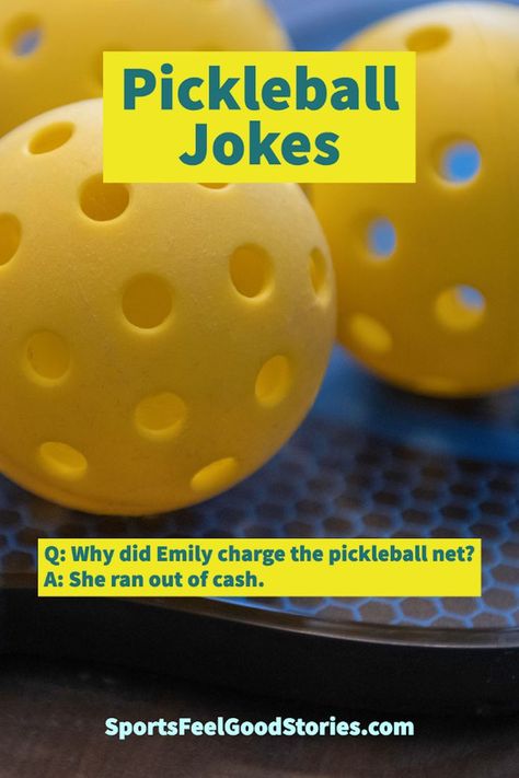 funny pickleball jokes Group Ice Breaker Games, Pickleball Quotes, Funny Games For Groups, Pickleball Funny, Funny Dog Jokes, Funniest Short Jokes, Wiffle Ball, Funny One Liners, Phone Watch