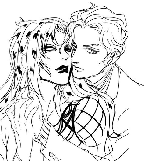 Yoshikage Kira, Kissy Face, Face Drawing Reference, Jojo Bizzare Adventure, Ship Art, Two People, Jojo Bizarre, Field Trip, Jojo's Bizarre Adventure