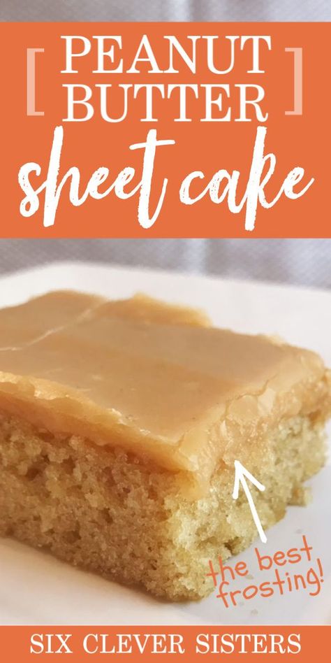 Peanut Butter Sheet Cake Recipe, Dessert To Feed A Crowd, Cake Dessert Recipes, Peanut Butter Sheet Cake, Sheet Cake Recipe, Authentic Mexican Recipes, Dessert Parfait, Torte Cupcake, Sheet Cake Recipes