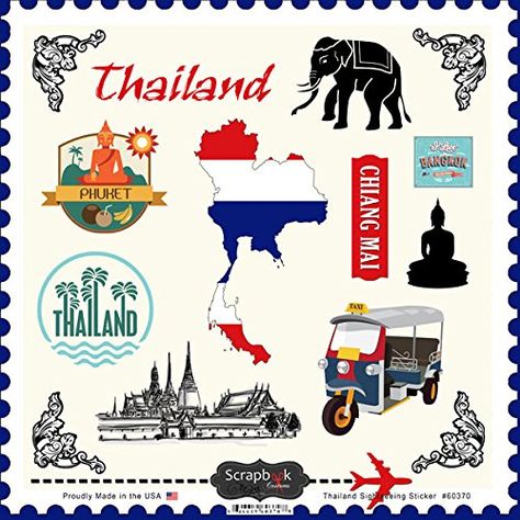 Custom Sticker From Amazon ** Click on the image for additional details.Note:It is affiliate link to Amazon. Thailand Sticker, Thailand Flag, Custom Sticker, Photo Corners, Scrapbook Stickers Printable, Stickers Printable, Phuket Thailand, Travel Items, Amazon Art