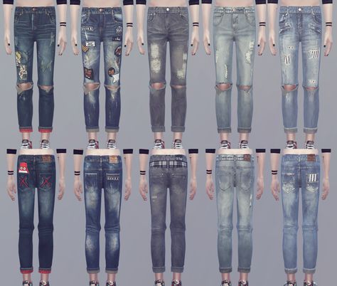 ooobsooo: “ KK Clothing Set 01 “[YOUNZOEY] CREWNECK 01 recolor KK ripped jeans ” • T-E (male) • EA Mesh edit (jeans only) • Custom thumbnails • You must get mesh [HERE] (top only) I used 04/01/2015... Sims 4 Men Clothing, Sims 4 Male Clothes, Male Sweaters, Sims 4 Cc Kids Clothing, The Sims 4 Pc, Sims 4 Cc Shoes, Sims 4 Cc Skin, Sims 4 Cc Finds, Sims 4 Clothing