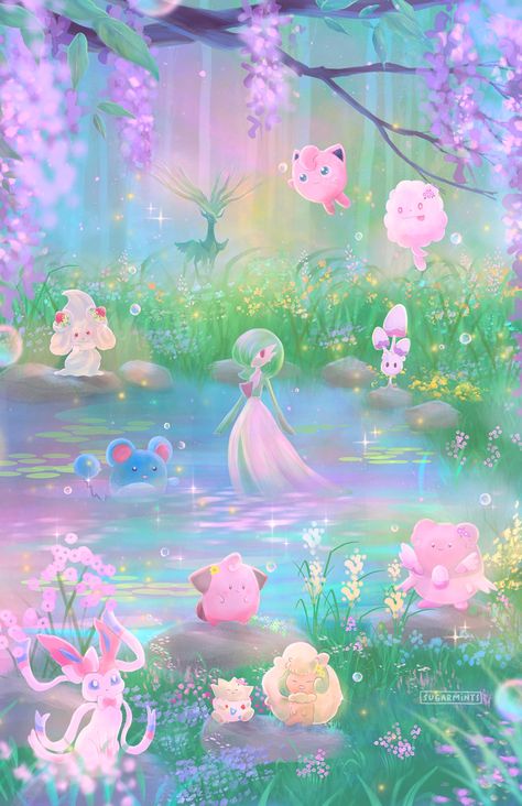 Pink Pokemon Aesthetic, Fairy Pokemon, Pokemon Binder, Pink Pokemon, Sylveon Pokemon, Fairy Type Pokemon, Pokémon Wallpaper, Shop Mobile, Pokemon Backgrounds