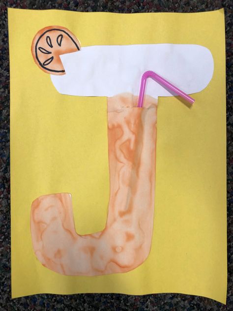 J is for Juice J Letter Crafts For Preschool, J Is For Juice Craft, J For Juice Craft, Preschool J Crafts, J Craft Preschool, J Letter Craft, J Crafts For Toddlers, J Is For Craft, Letter J Crafts For Toddlers