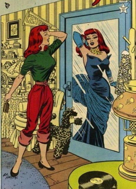 MariLon - The New Old : Vintage Mesdames In The Mirror Patsy Walker, Vintage Comic Art, Retro Comic Art, Marvel Ladies, Comic Pop Art, Golden Age Comics, Retro Comic Book, Pop Art Girl, Vintage Pop Art