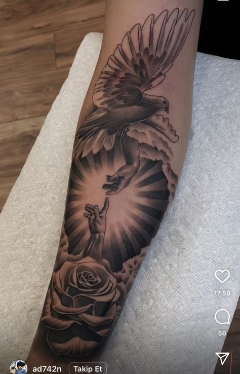 Mural Tattoo, Virgo Tattoo Designs, Inner Forearm Tattoo, Dove Tattoo, Dibujos Tattoo, Geisha Tattoo, Virgo Tattoo, Special Tattoos, Half Sleeve Tattoos For Guys