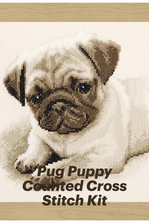 Pug Cross Stitch Pattern Free, Pug Cross Stitch Pattern, Pug Cross Stitch, Pug Cross, Puppy Pattern, Pokemon Cross Stitch, Eyes Pattern, Cross Stitch Tutorial, Easy Cross Stitch