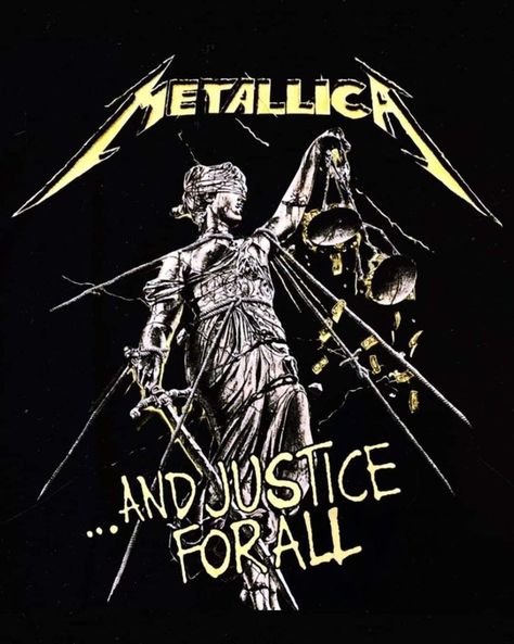 Metal Band Posters, Metallica Justice For All, Arte Heavy Metal, Metallica Art, Rock Band Posters, Metallica T Shirt, Heavy Metal Art, Band Outfits, And Justice For All