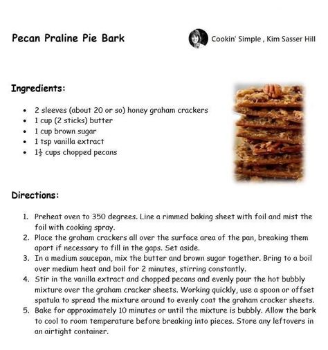 Pecan Pralines, Yummy Sweets, Chopped Pecans, Stick Of Butter, Baking Sheet, Graham Crackers, Vanilla Extract, Brown Sugar, Candy