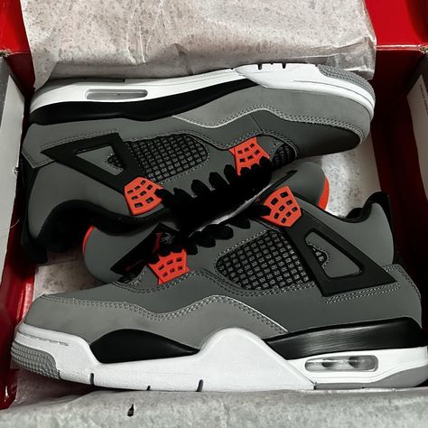 Jordan 4 infrared UK8 - Depop Jordan 4 Infrared, Jordan 4 Shoes, Sneakers Fashion, Jordan, Casual Outfits, Sneakers, Quick Saves