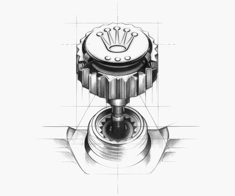 Rolex Watch Drawing, Rolex Drawing, Rolex Tattoo, Horology Design, Watch Sketch, Patek Watches, Watch Drawing, Jordan Logo Wallpaper, Architecture Design Sketch