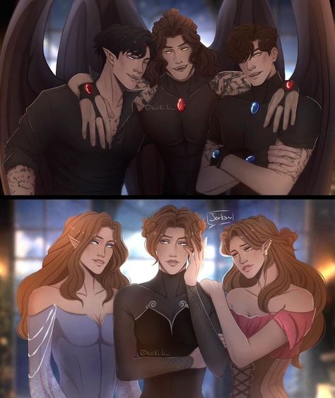 Acotar Family, Acotar Comic, Acotar Spicy Chapters, Azriel Acotar Fanart Spicy, Rhys And Amarantha Acotar, Rhysand Acotar Fanart, Acowar High Lords Meeting, Rhys And Feyre, Acotar Funny