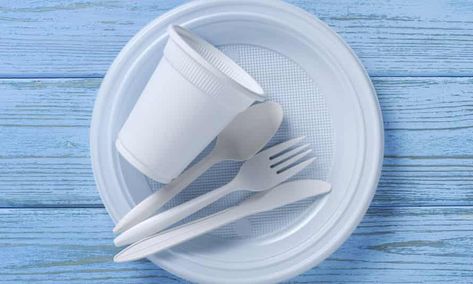 Single-use plastic plates and cutlery to be banned in England | Plastics | The Guardian Plates And Cutlery, Plastic Forks, Plastic Cutlery, Drink Containers, Reusable Coffee Cup, Animal Advocacy, Plastic Ware, Environmental Awareness, Plastic Trays