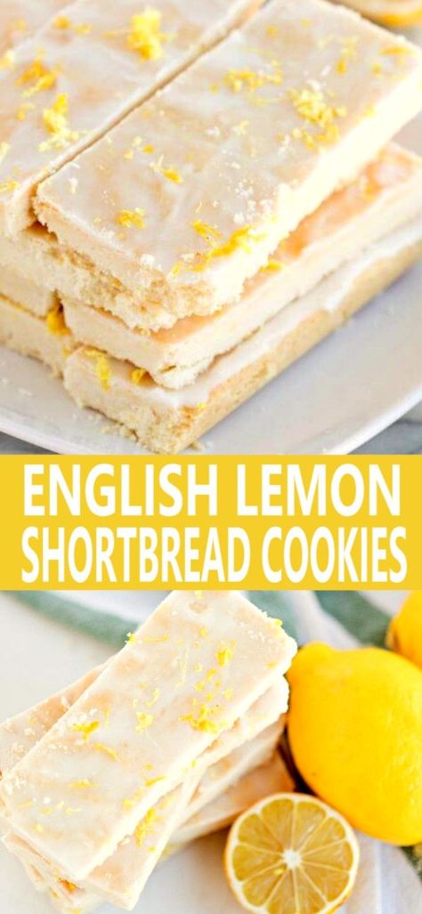 English Lemon Shortbread Strips are tender ,butter laden morsels that will have you begging for more. Chip Dips, Lemon Shortbread, Lemon Shortbread Cookies, Lemon Dessert Recipes, Lemon Cookies, Cookies Recipes, Köstliche Desserts, Lemon Desserts, Easter Dinner