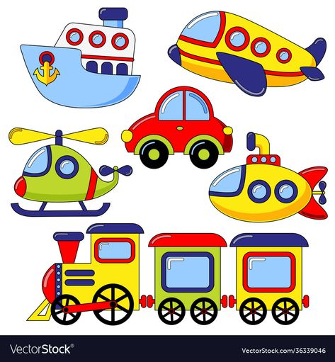 Transportation Birthday, Transportation Crafts, Transportation Preschool, Preschool Activities Toddler, Transportation Theme, Preschool Activity, Art Drawings For Kids, Preschool Art, Infant Activities