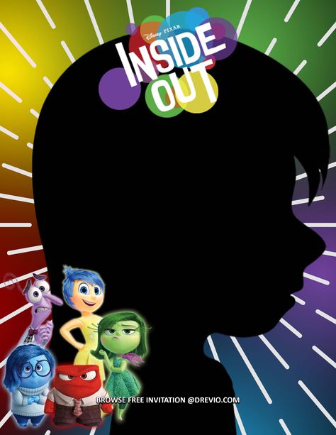 Download (FREE Invitations) Inside Out Birthday Invitations + Party Ideas Inside Out is such a popular film that children are still demanding for all of the Inside Out goods and have even requested a party! So, to assist with my party planning, I created the Ultimate Inside... Inside Out Poster, Inside Out Party Ideas, Inside Out Birthday, Inside Out Movie, Outing Quotes, Disney Inside Out, Free Printable Birthday Invitations, Felt Letters, Party Invitations Kids