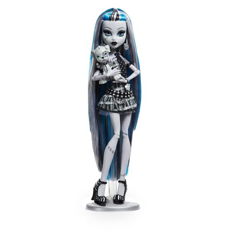 Monster High Toys, Monster High Frankie Stein, Monster High Frankie, Original Monster, Mattel Shop, Frankie Stein, Strappy Pumps, Blue Highlights, Movie Posters Design