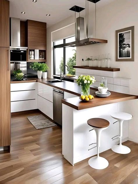 Model Dapur, Tiny Kitchen Design, Desain Pantry, Small Kitchen Decor, Kitchen Interior Design Modern, Kitchen Design Plans, House Design Kitchen, Kitchen Room Design, Kitchen Inspiration Design