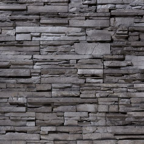 Iron Smoke ProStack Lite Stone Veneer from Environmental StoneWorks Stacked Stones, Midwest Region, Stone Chimney, Marble Wall Tiles, Cultured Stone, Stone Products, Black Background Wallpaper, Tropical House, Exterior Stone