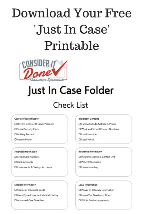 Do you have a Just In Case folder? Do you even know what one is? This is a great way for you and your loved ones to be prepared if the unexpected happens. Read today's How To - I've even included a free checklist for ya to download! In Case I Die Folder, Emergency Bags, Life Checklist, Family Questions, Organize Paperwork, Final Wishes, Family Emergency Binder, Organization Binder, Estate Planning Checklist