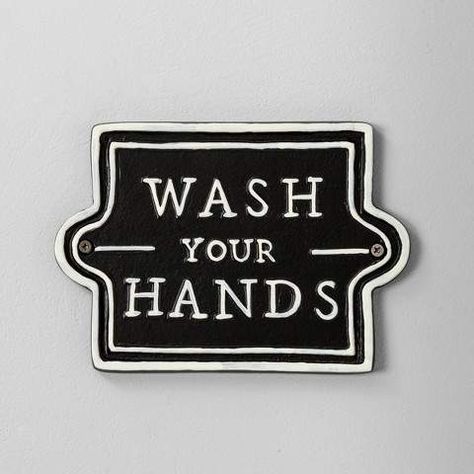 Hearth & Hand with Magnolia Wall Sign Wash Your Hands Black - Hearth & Hand with Magnolia. #afflink #homedecor #signs #homedecoraccessories #homedecorideas Magnolia Bathroom, Wash Your Hands Sign, Hearth And Hand With Magnolia, Lattice Wall, Hearth & Hand With Magnolia, Bathroom Farmhouse Style, Favorite Paint Colors, Chip And Joanna Gaines, Favorite Paint