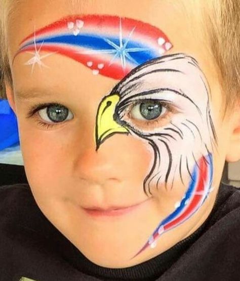 4th Of July Face Paint, Kids Face Paint, Face Painting Designs, July 4th, Face Painting, Fourth Of July, Face Paint, 4th Of July