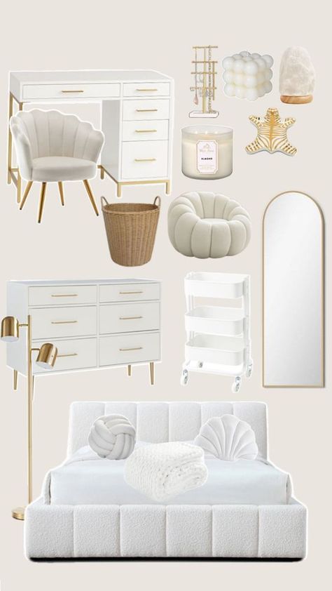 Small Room Makeover, Room Wishlist, White Room Decor, Luxury Room Bedroom, Classy Bedroom, Room Redesign, Preppy Room Decor, Preppy Room, Redecorate Bedroom