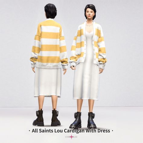 Cardigan With Dress from Charonlee Sims 4 Cardigan Cc, Sims 4 Cardigan, Cardigan With Dress, David Sims, Sims 4 Downloads, Best Sims, Clothing Tags, Sims 4 Cc, Sims 4 Custom Content