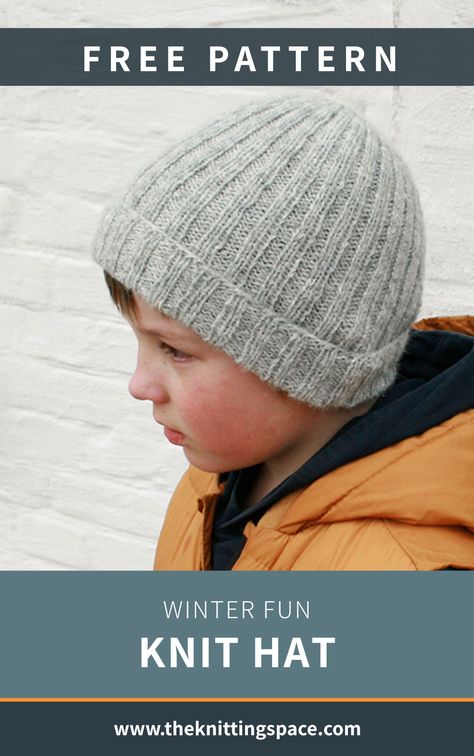 Children Hat Knitting Pattern, Toddlers Hats, Toddler Hat Pattern, Child Hat Knitting Pattern, Hat Free Knitting Pattern, Kids Hats Patterns, Beanie Pattern Free, Easy Knit Hat, Beanie Knitting Patterns Free