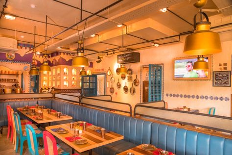 Make A Pitstop At The New Dhaba By Claridges - http://explo.in/2kPrQCA #DhabaByClaridges, #IndianHighway, #Indiranagar, #Punjabi #Bangalore, #Restaurants Punjabi Dhaba Interior, Restaurant Facade, Bangalore, Hotels Design, Restaurant Design, Cafe, Restaurant, Hotel, Interior Design