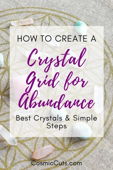 Crystal Grid For Abundance, How To Make A Crystal Grid, Abundance Crystal Grid, Crystal Grid For Money, Crystal Grids For Beginners, Crystals For Abundance, Healing Crystals Decor, Crystals Healing Grids, Positive Energy Crystals