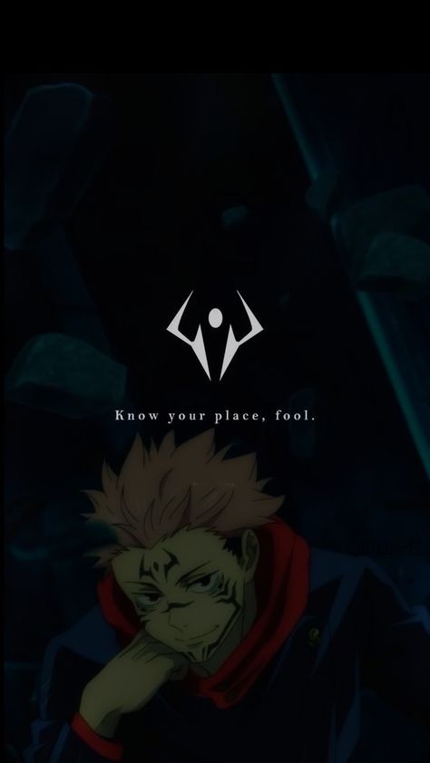 Jujutsu kaisen Jujutsu Kaisen Theme Phone, Know Your Place Fool Sukuna, Jujutsu Kaisen Username Ideas, Know Your Place Fool, Sakuna Jujutsu, Bear Drawings, Jujutsu Kaizen, Know Your Place, Wallpaper Wa