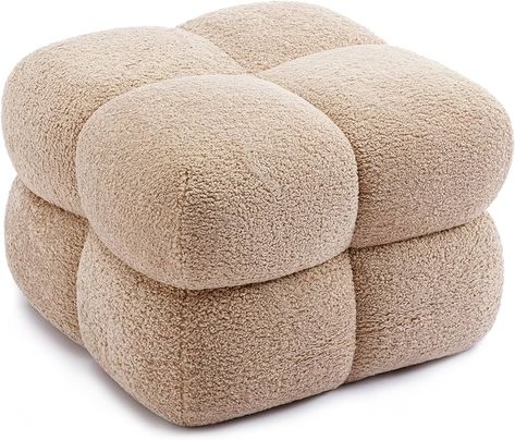 Amazon.com: JIRAIN Cube Pouf Boucle Ottoman Coffee Table Cloud Shape, Cute Square Ottoman for Girls Kids, Home Decor Footstool Extra Seating for Living Room Bedroom, White : Home & Kitchen Sherpa Ottoman, End Of Bed Ottoman, Pink Pouf, Pouf Seating, Diy Pouf, Vanity Seat, Square Pouf Ottoman, Ottoman Modern, Small Footstool