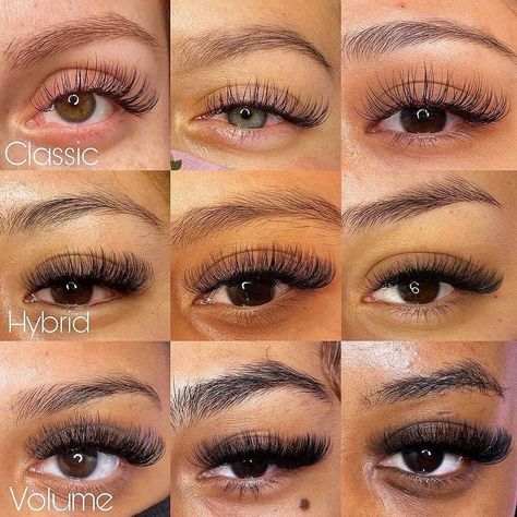 Eyelash Extensions Classic Vs Hybrid, Single Eyelash Extensions Natural, Types Of Individual Lashes, Eyelash Extension Lengths, Best Lash Extensions For Round Eyes, Different Kinds Of Lash Extensions, Classic Eyelashes Extensions, Lash Extension Shapes, Hybrid Lash Extensions Vs Classic