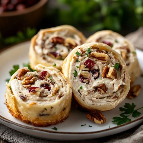 #ChickenPinwheels #CranberryPecan #HolidayAppetizer #FingerFood #EasyAppetizers Pecan Pinwheels, Chicken Cranberry, Chicken Pinwheels, Girls Tea Party, Holiday Appetizers, Creamy Chicken, Appetizers Easy, Thanksgiving Recipes, Finger Foods