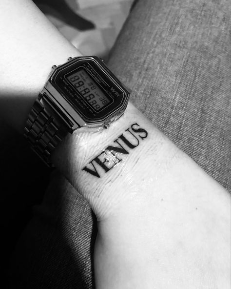 Venus tattoo on wrist Venus Tattoo Word, Venus Symbol Tattoo, Venus Tattoo, Venus Symbol, Word Tattoo, Symbol Tattoo, Symbol Tattoos, Word Tattoos, Tattoo Idea