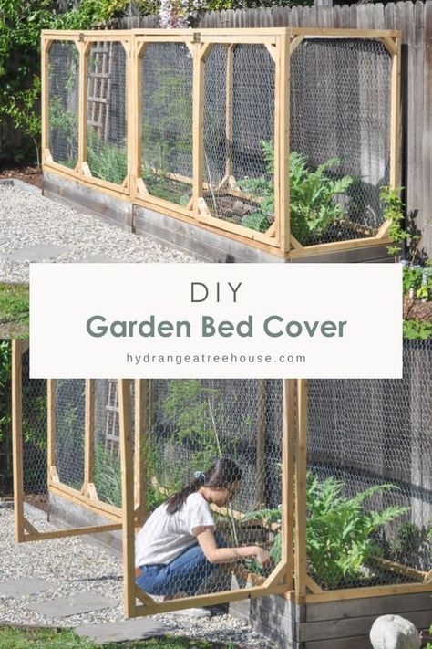 Raised Bed Deer Protection, Diy Veggie Garden Beds, Diy Small Garden Ideas Budget, Raised Garden Beds Covered, Small Covered Garden Ideas, Garden Inspiration Diy, Fence Raised Garden Beds, Raised Garden Enclosure, Small Garden Enclosure Ideas