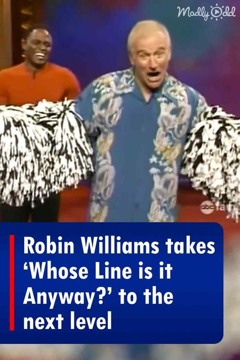 One of the most unpredictable shows on TV is ‘Whose Line is it Anyway?’ The hysterical comedy improvisation show was a hit with viewers for its zany, unplanned skits. The show typically featured Ryan Stiles, Colin Mochrie, and Wayne Brady, with Drew Carey as the host. However, one of the wildest episodes ever featured comedian Robin Williams improv acting with the team. #drewcarey #robinwilliams via @madlyoddcom Whose Line Is It Anyway, Improv Acting, Ryan Stiles, Colin Mochrie, Ken Curtis, Tim Conway, Comedian Videos, Wayne Brady, Whose Line Is It Anyway?