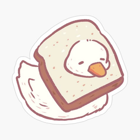 Aesthetic Duck Drawing, Ducks Aesthetic Drawing, Duck With Bread Drawing, Duck Drawing Cute Aesthetic, Mexican Duck, Duck Stickers, Cute Duck Stickers, Duck Drawing, Duck Illustration