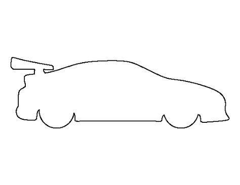 Race car pattern. Use the printable outline for crafts, creating stencils, scrapbooking, and more. Free PDF template to download and print at http://patternuniverse.com/download/race-car-pattern/ Race Car Cutouts, Race Car Silhouette, Free Race Car Printables, Car Stencil Templates, Race Car Template Free Printable, Simple Race Car Drawing, Race Car Outline, Car Template Free Printable, Car Svg Free