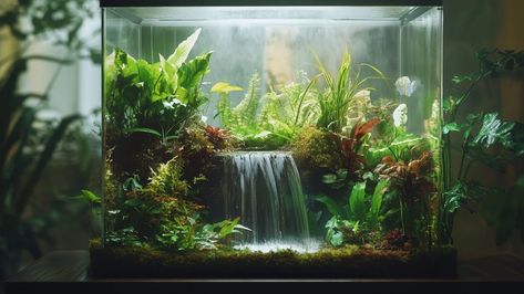 15 Creative Terrarium Ideas to Spark Your Love for Gardening - Tropical Rainforest Terrarium a 1 Rainforest Terrarium, Terrarium Closed, Carnivorous Plants Terrarium, Types Of Moss, Real Fairies, Terrarium Ideas, Aquarium Gravel, Desert Environment, Miniature World