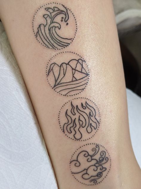 Avatar the last airbender tattoo 4 Elements Tattoo, Atla Tattoo, Avatar Tattoo, Nerd Tattoo, Elements Tattoo, Omerta Tattoo, Inspiration Tattoos, 4 Elements, 5 Elements