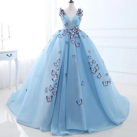 Blue Evening Dress, Dresses Dance, Cheap Prom Dresses Long, Color Celeste, Blue Ball, Blue Evening Dresses, Long Prom Dresses, Custom Size Dresses, Ball Gowns Prom