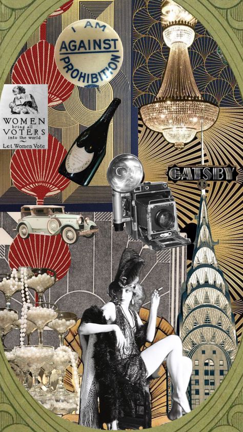 Great Gatsby Poster Design, The Great Gatsby Moodboard, 1920 Mood Board, 1920 Chicago, The Great Gatsby Aesthetic, 1920s America, Gatsby Wallpaper, 1920 Aesthetic, Gatsby Poster