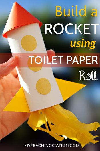 Toilet Paper Roll Kids Art Project Ideas: Make a rocket with a toilet paper roll and colored paper. This rocket may not get launched into outer space but this kids art project will sure be a hit. Space Preschool, Diy Rocket, Outer Space Theme, Space Activities, Vbs Crafts, Toilet Paper Roll Crafts, Paper Roll Crafts, Space Party, Camping Crafts