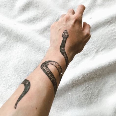 Snake Wrapped Around Hand Tattoo, Dragon Wrapped Around Wrist Tattoo, Wrapped Around Wrist Tattoo, Join Or Die Tattoo, Simple Snake Tattoo, Around Wrist Tattoo, Snake Bracelet Tattoo, Simple Tattoos For Men, Awful Tattoos