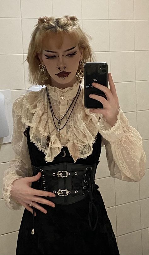 Goth subculture
Trad Goth Girl wearing romantic Goth fashion Vampire Outfit, Goth Fits, Spooky Aesthetic, Vampire Clothes, Alt Fashion, They Said, Goth Outfits, Alternative Outfits, Grow Out