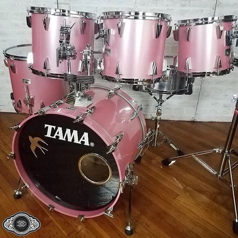 Drums Aesthetic, Tama Drums, Drum Kit, Drum Kits, Pink Flower, Lyon, Pink Flowers, Drums, Music